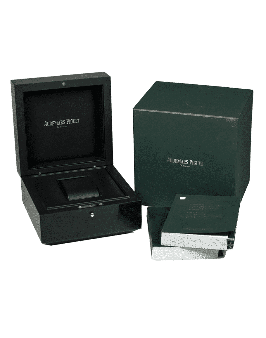 Audemars-Piguet-Box-910x1157-1.png Audemars Piguet Royal Oak Box & Papers Reproduction Set Perfect Super Clone - Image 1