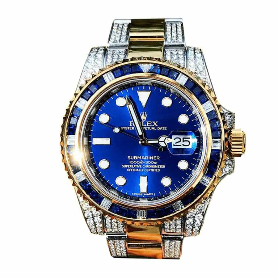 Rolex-Submariner-18038-Iced-Out-Blue-Dial-Replica.webp Rolex Submariner Date 18038 “Iced Out Blue Dial” Exact Duplicate Quality - Image 1
