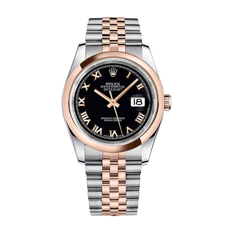 rolex-datejust-116201-36mm-gold-steel-black-dial-116201.jpg Rolex Datejust 116201 Roman Numerals High-End Replica 1:1 - Image 1