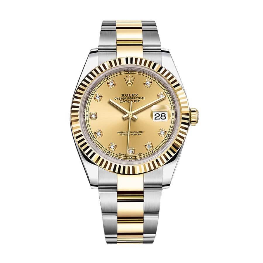 rolex-datejust-126333-steel-yellow-gold-automatic-champagne-dial-oyster-replica.jpg Rolex Datejust 126333-0011 Champagne Diamond Dial Luxury Clone Quality - Image 1