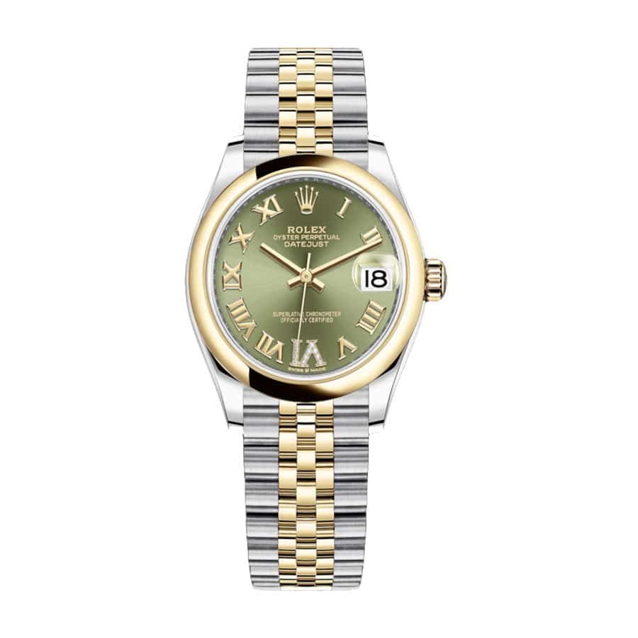 rolex-datejust-278243-31mm-gold-steel-green-dial.jpg Rolex Datejust 278243-0016 Yellow Gold & Green Dial Replica - Image 1