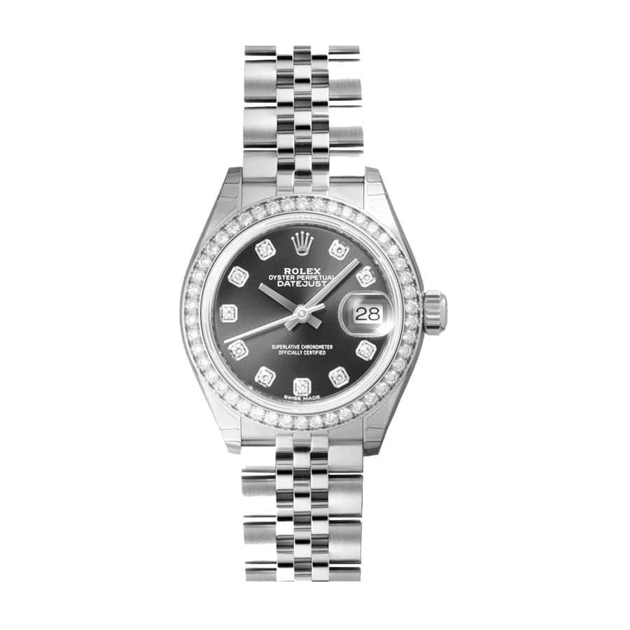 rolex-datejust-28mm-279384rbr-white-gold-automatic-dark-grey-diamond-dial.jpg Rolex Datejust 279381RBR Jubilee Diamond Super Accurate Clone - Image 1