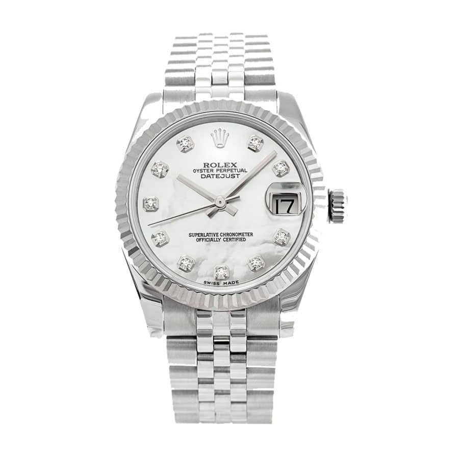 rolex-datejust-31mm-178274-steel-white-gold-automatic-mother-pearl-diamond-dial.jpg Rolex Datejust 178274 MOP Diamond Dial Swiss Super Clone - Image 1