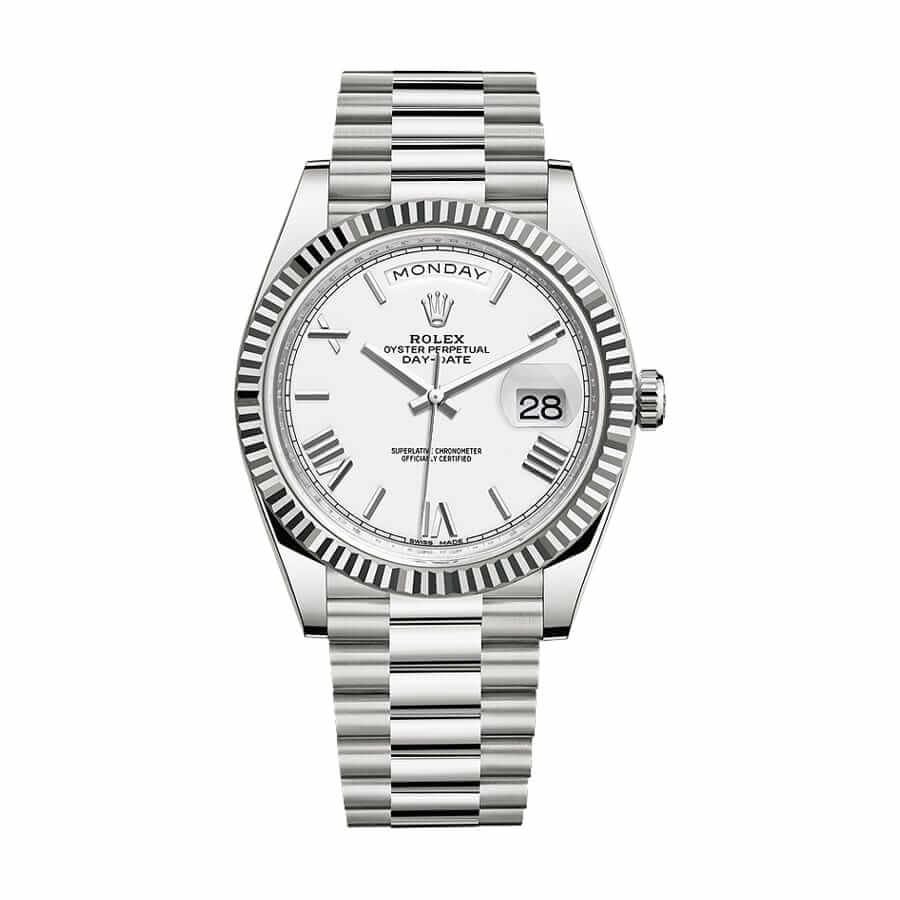rolex-day-date-228239-40mm-kw-stainless-steel-silver-stripe-dial-replica.jpg Rolex Day-Date 228235 “Stripe Dial” Exclusive Clone Edition - Image 1