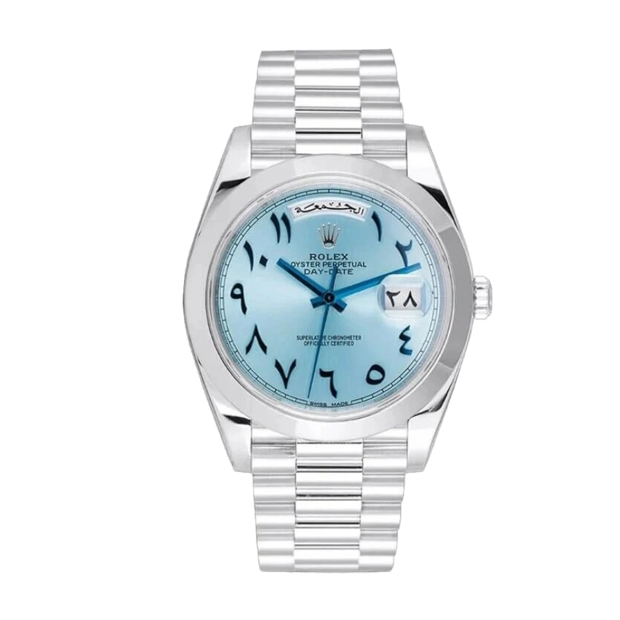 rolex-day-date-40-228206-ice-blue-arabic-dial-1.webp Rolex Day-Date 228206 “Ice Blue” First-Class Clone - Image 1