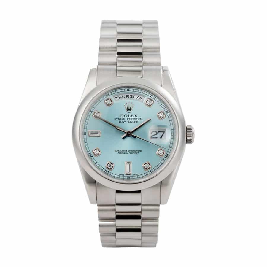 rolex-day-date-ii-218206-v6-stainless-steel-blue-dial-replica.jpg Rolex Day-Date 118206 “Ice Blue” Collector’s Clone 1:1 - Image 1