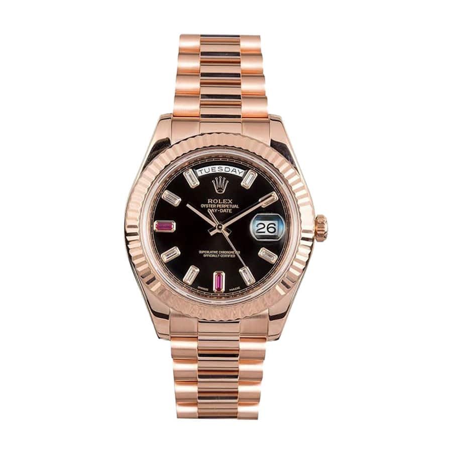 rolex-day-date-ii-218235-kw-rose-gold-black-dial-rep.jpg Rolex Day-Date II 218235 “Black Dial” Premium Replica 1:1 - Image 1