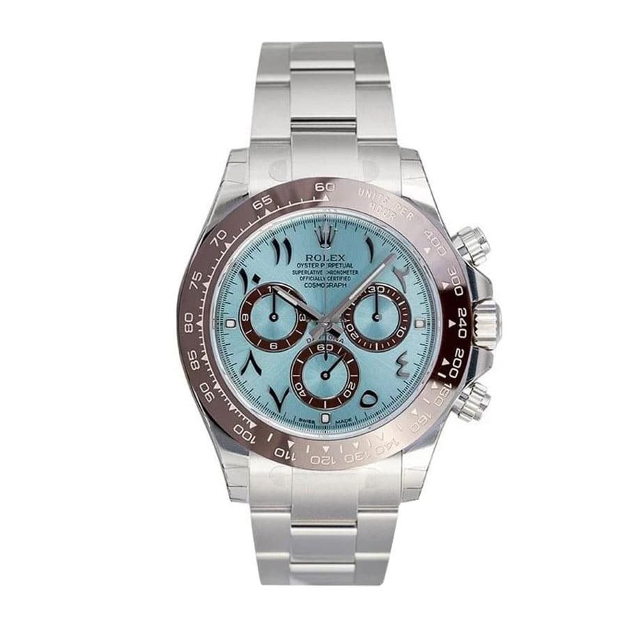 rolex-daytona-platinum-ice-blue-hindu-arabic-dial-116506-replica.jpg Rolex Cosmograph Daytona 116506 “Platinum Ice-Blue Arabic Dial” Mirror Replica 1:1 - Image 1