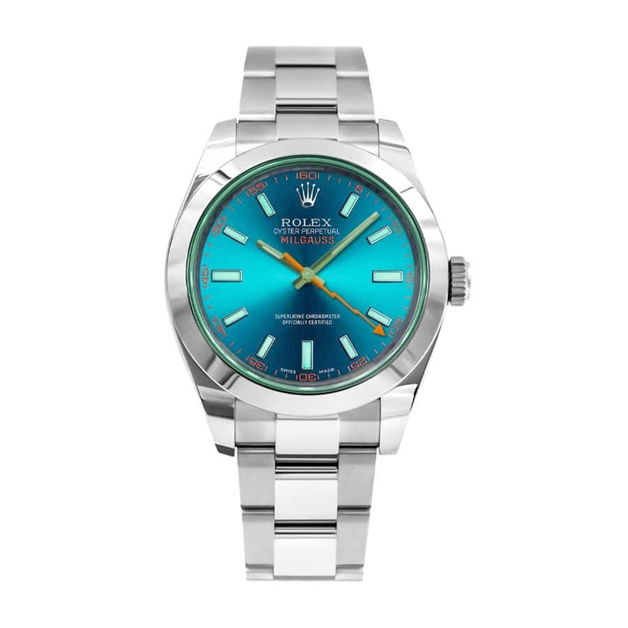 rolex-milgauss-blue-dial-green-crystal-116400gv-oyster-replica.jpg Rolex Milgauss Blue Dial 116400GV-0002 Super Clone Edition - Image 1