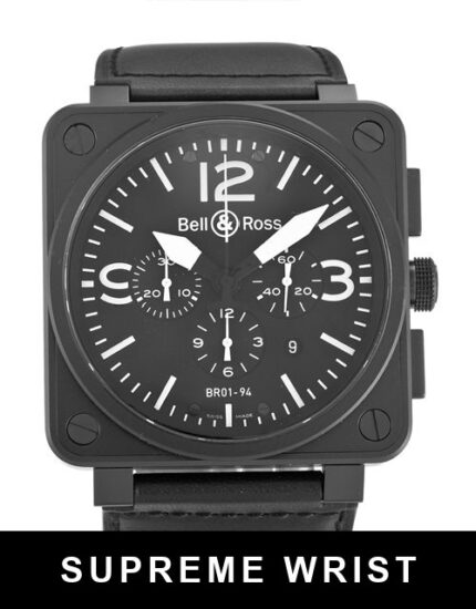 Bell And Ross BR01-94 Chronograph Carbon Quartz Black Quarter Arabic Dial 1:1 Super Clone
