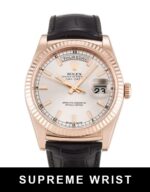 Rolex Day-date 118135 Automatic Silver Baton Dial 1:1 Super Clone