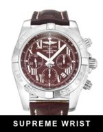 Breitling Chronomat 44 AB0110 Quartz Burgundy Roman Numeral Dial 1:1 Super Clone