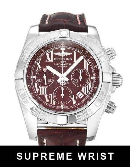 Breitling Chronomat 44 AB0110 Quartz Burgundy Roman Numeral Dial 1:1 Super Clone