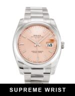 Rolex Oyster Perpetual Date 115200 Automatic Salmon Baton Dial 1:1 Super Clone