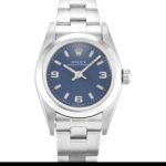 Rolex Lady Oyster Perpetual 76080 Automatic Blue Quarter Arabic Dial 1:1 Super Clone
