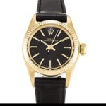 Rolex Lady Oyster Perpetual 6718 Automatic Black Baton Dial 1:1 Super Clone