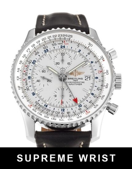 Breitling Navitimer World A24322 Quartz Silver Baton Dial 1:1 Super Clone