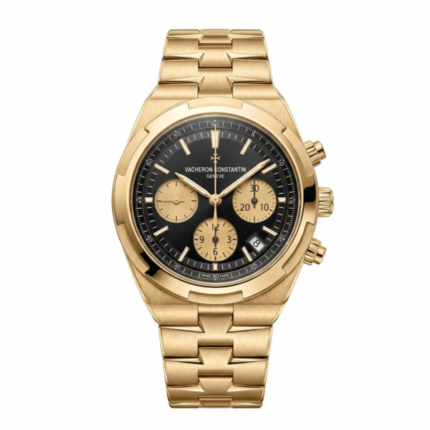Vacheron Constantin Overseas Chronograph Watch 42.5 MM Black Dial Gold