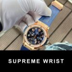 Hublot Big Bang Chronograph Replica Watch King Gold Blue With Diamond Bezel 1:1 Super Clone - Image 3