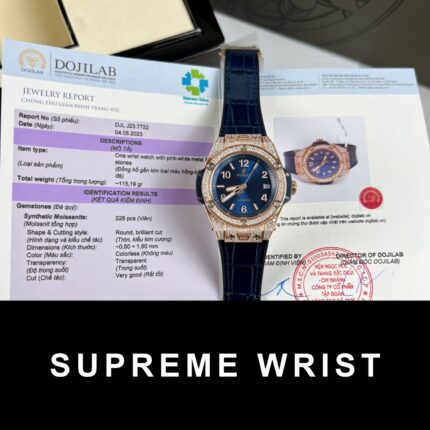 Hublot Big Bang One Click Replica Watch Blue Dial With Moissanite Diamond 1:1 Super Clone