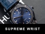 Hublot Classic Fusion Ceramic Blue Dial Replica Watch Leather Strap GS Factory 1:1 Super Clone - Image 2