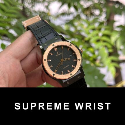 Hublot Classic Fusion Ceramic Demi Gold Carbon Dial Replica Watch JJZ Factory 1:1 Super Clone