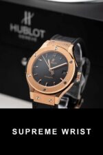 Hublot Classic Fusion King Gold Black Replica Watch JJF Factory 1:1 Super Clone