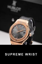 Hublot Classic Fusion King Gold Gray Dial Replica Watch JJF Factory 1:1 Super Clone