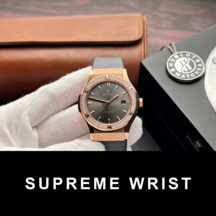 Hublot Classic Fusion King Gold Replica Watch With Moissanite Diamond 1:1 Super Clone