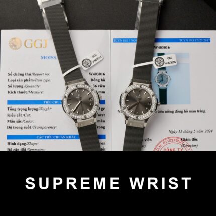 Hublot Classic Fusion Replica Watch Custom Moissanite Diamonds Gray 1:1 Super Clone
