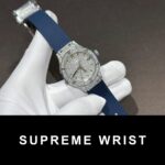 Hublot Classic Fusion Replica Watch Blue Rubber Strap Moissanite Diamond 1:1 Super Clone