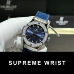 Hublot Classic Fusion Replica Watch Blue With Moissanite Diamond 1:1 Super Clone - Image 4