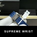 Hublot Classic Fusion Replica Watch Blue With Moissanite Diamond 1:1 Super Clone - Image 6