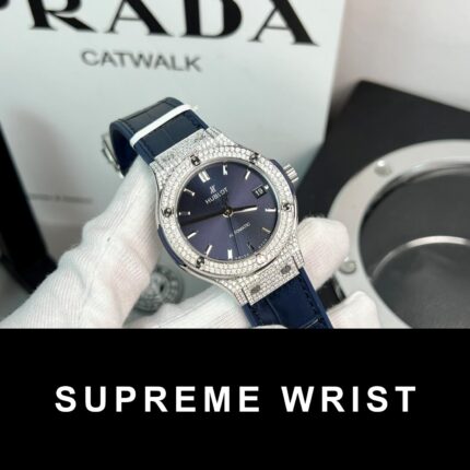 Hublot Classic Fusion Replica Watch Moissanite Diamond Blue 1:1 Super Clone