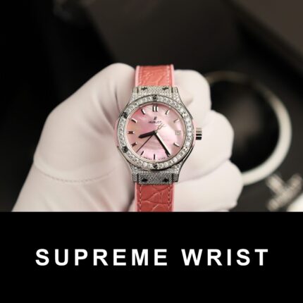 Hublot Classic Fusion Replica Watch Mother of Pearl Dial Moissanite Diamonds 1:1 Super Clone