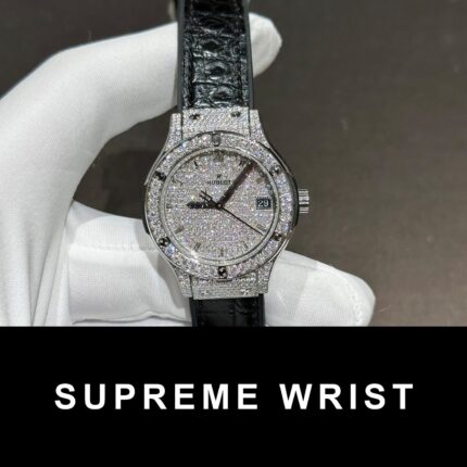 Hublot Classic Fusion Replica Watch With Full Moissanite Diamonds 1:1 Super Clone