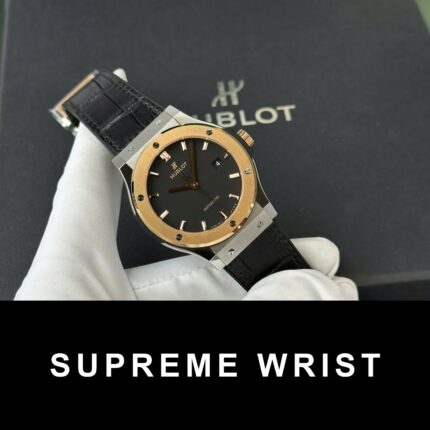 Hublot Classic Fusion Replica Watch Black Dial King Gold Bezel 1:1 Super Clone