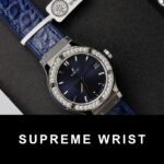 Hublot Classic Fusion Titanium Dial Blue Replica Watch Custom Moissanite Diamonds 1:1 Super Clone - Image 2