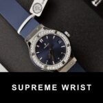 Hublot Classic Fusion Titanium Dial Blue Replica Watch Custom Moissanite Diamonds 1:1 Super Clone - Image 3