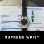 Hublot Classic Fusion Titanium Replica Watch Black Dial Custom Moissanite Diamonds 1:1 Super Clone