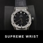 Hublot Classic Fusion Titanium Replica Watch Black Dial Custom Moissanite Diamonds 1:1 Super Clone - Image 2