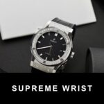 Hublot Classic Fusion Titanium Replica Watch Black Dial Custom Moissanite Diamonds 1:1 Super Clone - Image 4