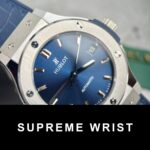 Hublot Classic Fusion Titanium Replica Watch Blue Leather Strap JJF 1:1 Super Clone - Image 3