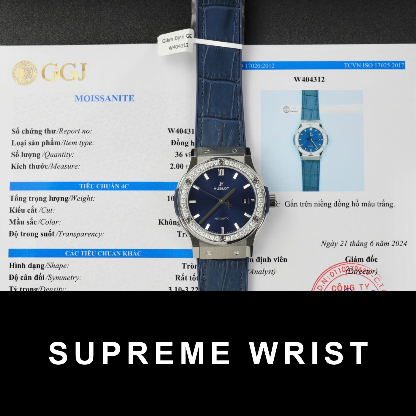 hublot-classic-fusion-titanium-replica-watches-1381.jpg Hublot Classic Fusion Titanium Replica Watch Blue Dial Custom Moissanite Diamonds 1:1 Super Clone - Image 1