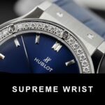 Hublot Classic Fusion Titanium Replica Watch Blue Dial Custom Moissanite Diamonds 1:1 Super Clone - Image 6