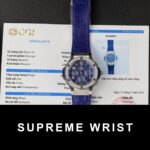 Hublot Replica Watch Big Bang Chronograph Blue Custom Moissanite Diamonds 1:1 Super Clone