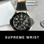Hublot Replica Watch Big Bang King Gold Black Dial Rubber Strap 1:1 Super Clone