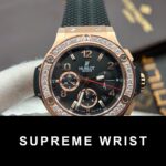 Hublot Replica Watch Big Bang King Gold Choronograph Rubber Strap 1:1 Super Clone