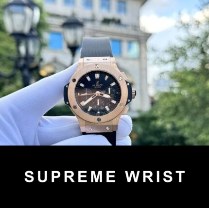 Hublot Replica Watch Big Bang Chronograph King Gold Black Dial 1:1 Super Clone