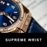 Hublot One Click King Gold Replica Watch With Blue Dial Moissanite 1:1 Super Clone - Image 3